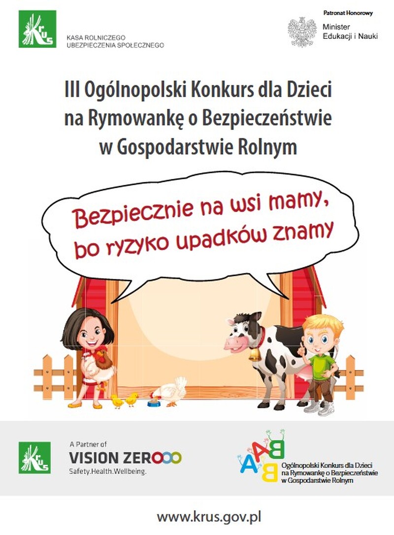 III Ogólnopolski Konkurs dla Dzieci na Rymowankę o Bezpieczeństwie w Gospodarstwie Rolnym