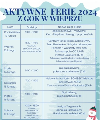 AKTYWNE FERIE Z GOK WIEPRZ 2024